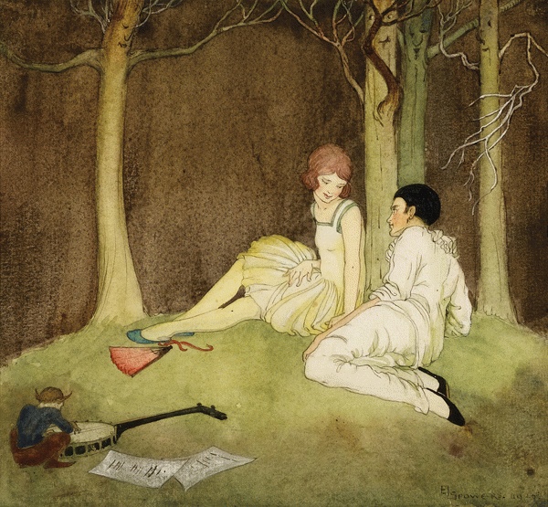 Pierrot Courting by Ethel Spowers